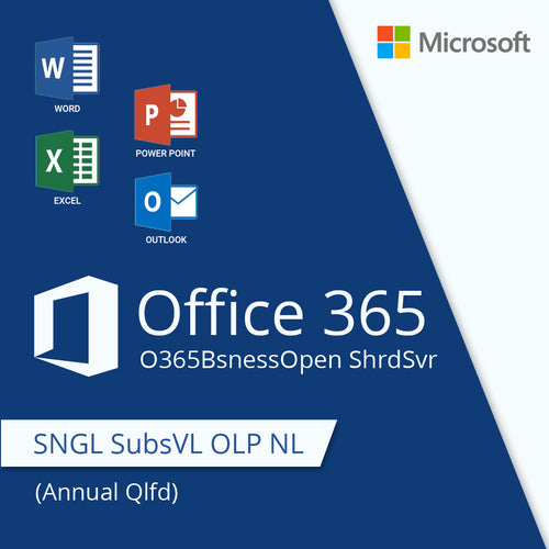 O365BsnessOpen ShrdSvr SNGL SubsVL OLP NL Annual Qlfd