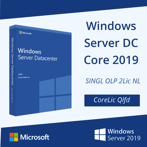 Windows Server DC Core 2019 SINGL OLP 2Lic NL CoreLic Qlfd